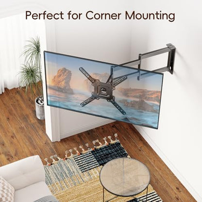 Long Arm TV Wall Mount for 26-65 Inch TVs, Full Motion Swivel Corner Wall Mount Bracket, Long Extension 36.2" Max,Swivel and Tilt, Max VESA 400x400mm, Holds 77 lbs - size: Fit 26-65 inch