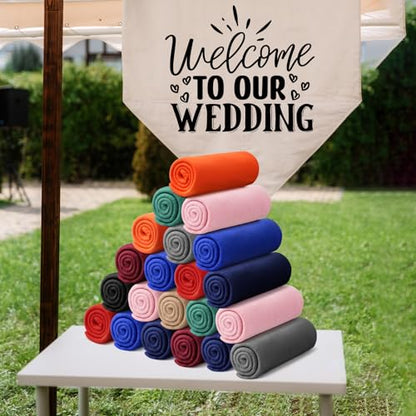 Kinlop 60 Packs Fleece Throw Blanket Bulk 60x50 Inch Soft Warm - color: Trendy Color
