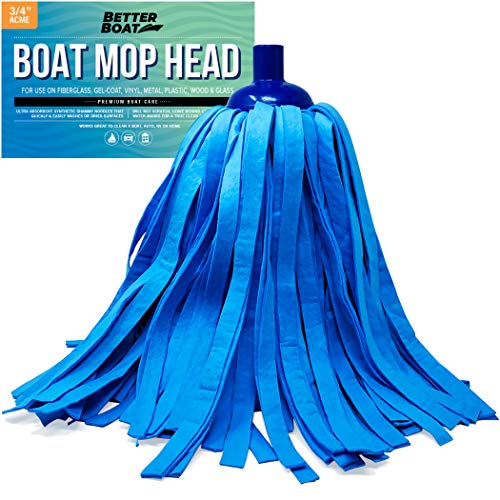 Screw On Shammy Mop Head Replacement Refill, Synthetic Wet Chamois Mop Head - color: Shammy
