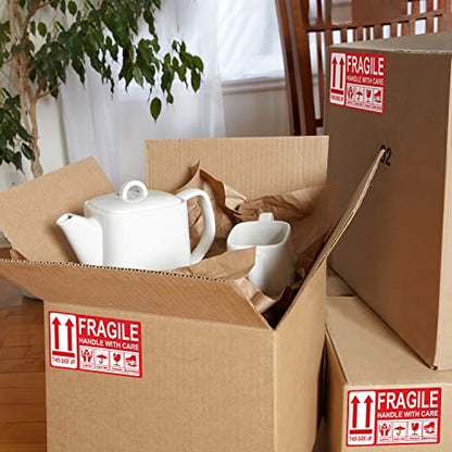 3"x 5" Fragile Stickers 200 Packing Labels Handle with Care This Side Up Strong Adhesive for Box Shipping and Moving - size: 3 x 5 inch | 200 Labels LARGE