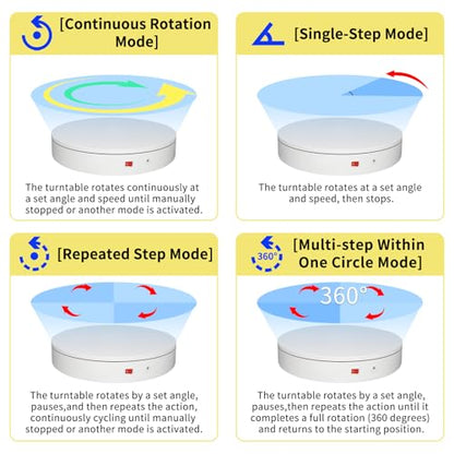 7.9In Remote Motorized Electric Turntable Rotating Display Stand Spinning Rotating Platform 360 Photography Turntable lazy susan base giratoria para for Photography,Display(Load Range:40~100lbs) - size: 7.9inch/White/100Lbs Load
