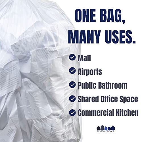Plasticplace 40-45 Gallon Trash Bags │12 Microns │ Clear High Density Garbage Can Liners │ 40" x 48" (250 Count) - color: Clear, size: 1 Count (Pack of 250)