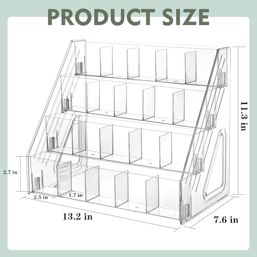 Sticker Display Stand, 4-Tier Acrylic Bookmark Holder Organizer - size: 4 Tier 20 Pockets