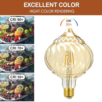 4W Filament 2700K Warm Lights,Non-Dimmable E26 Lamp Base,1-Pack - color: Golden Pumpkin Warm White(non-dimmable)