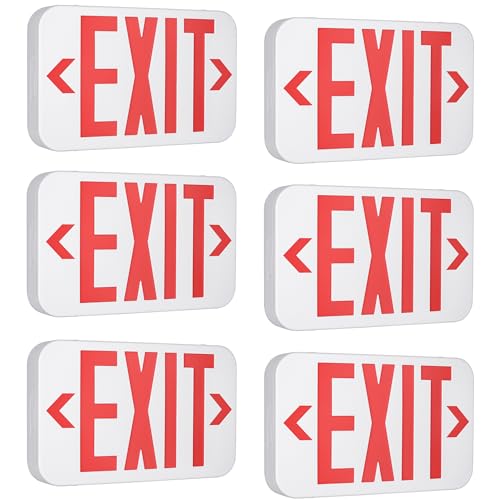 LIT-PaTH Emergency Exit Sign for Business, Battery Backup, 6 Pack - size: 6-pack