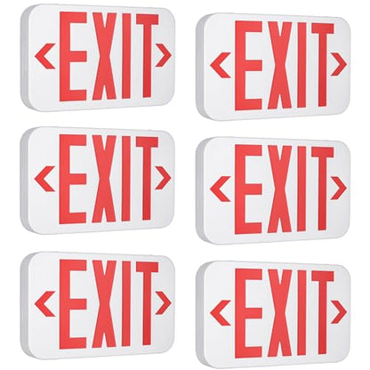 LIT-PaTH Emergency Exit Sign for Business, Battery Backup, 6 Pack - size: 6-pack