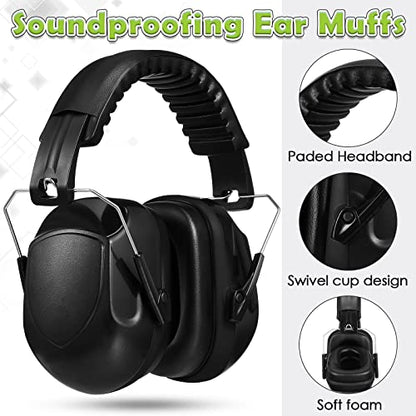 Yunsailing 4 Pack Ear Muffs for Noise Reduction - color: Black