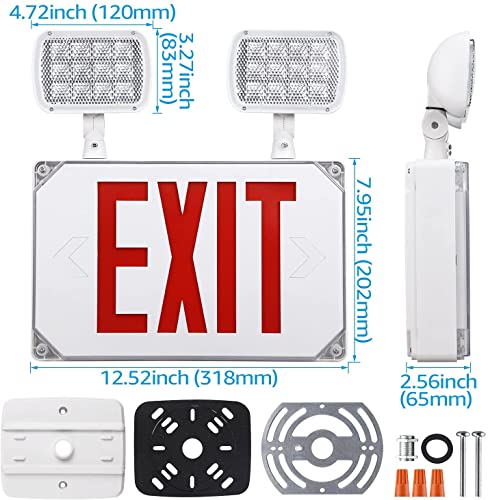 LEONLITE Wet Location LED Exit Sign with Emergency Lights White - color: White