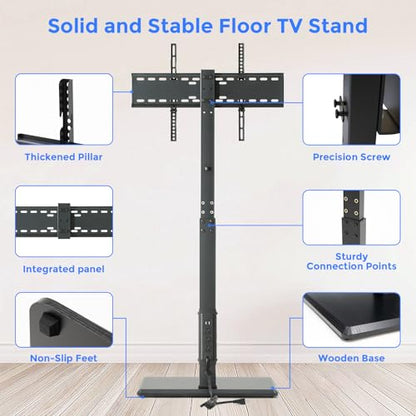 Floor TV Stand with Power Outlet for 32-75 Inch TVs, 110 lbs Capacity - style: TCP01-M-A01