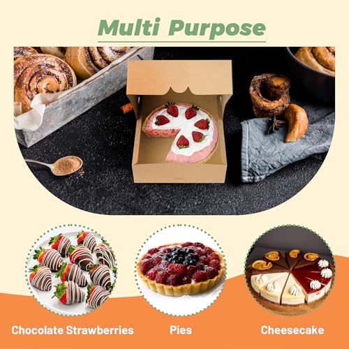 20 Pack 9x9x3inch Halloween Bakery Boxs for Farm Markets - color: Brown