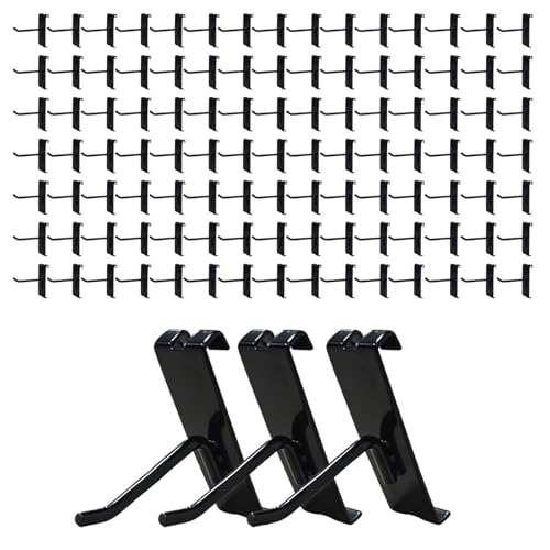 Gridwall Hooks 2 Inch, 100PC Heavy Duty Black Display Hooks for Grid Wall Panels, Grid Wall Accessory for Retail Store, Home Stroage, Garage, Trade Show - size: 2'' 100Pcs