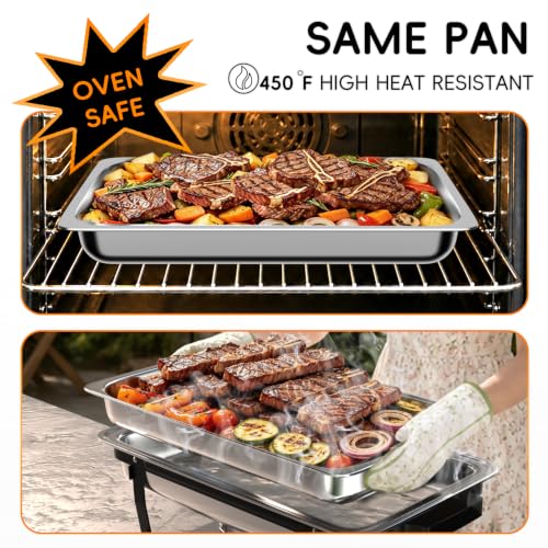 Sifer 11Qt Chafing Dishes for Buffet, No Any Screws, 4 Pack, Black - color: Black