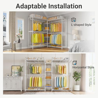 VIPEK X3 Expandable Heavy Duty Clothes Rack Closet Organizer System White - color: White, size: X3
