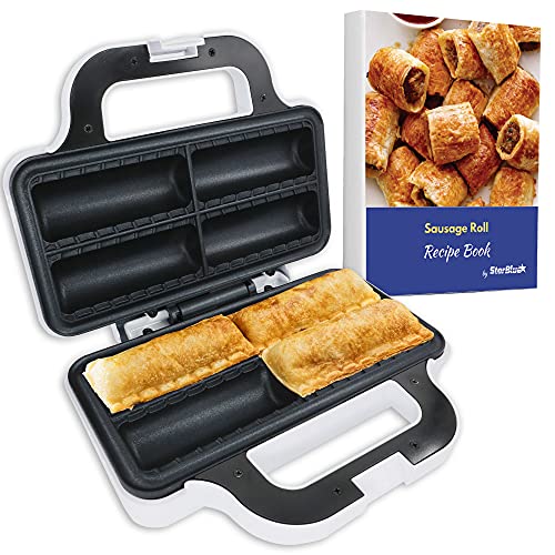 Sausage Roll Maker by StarBlue with FREE Recipe ebook – Make 4 Quick and Delicious Breakfast Sausage Rolls and Snacks in Minutes AC120V 60Hz 850W