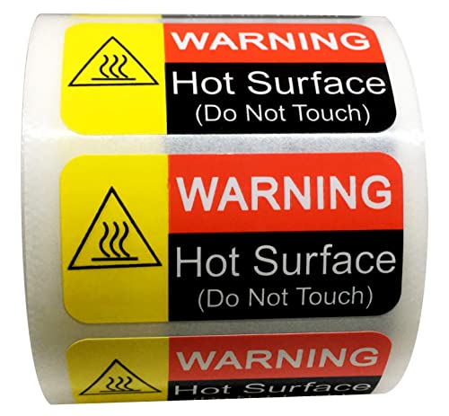 Hot Surface Warning Labels Do Not Touch Hot Caution Hot Flame Stickers