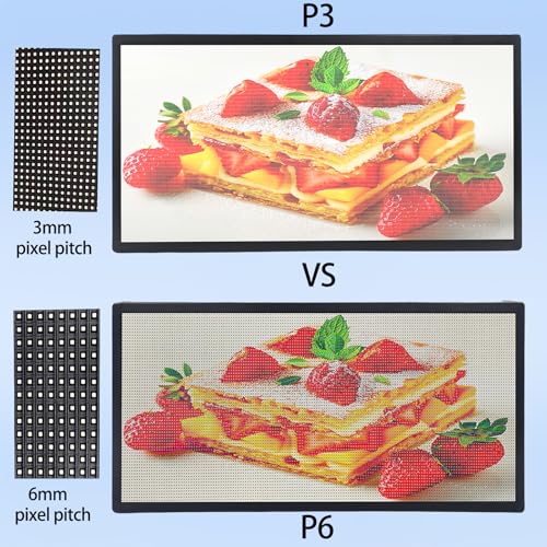 P3 Led Scrolling Programmable Signs, 320x128px High Resolution Digital LED Signage Displays, WIFI & USB Control Electronic Message Board Business Advertising Sign, Support Text/Image/Video 40"x18” - size: P3 40"x18"