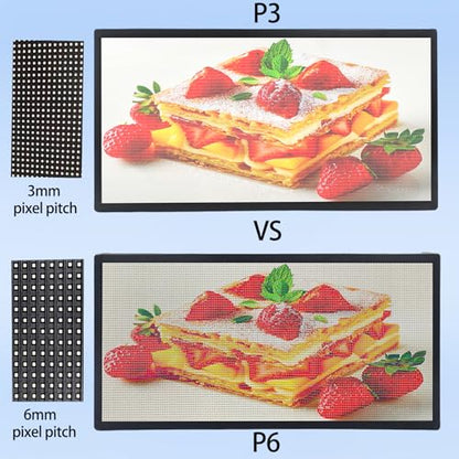 P3 Led Scrolling Programmable Signs, 320x128px High Resolution Digital LED Signage Displays, WIFI & USB Control Electronic Message Board Business Advertising Sign, Support Text/Image/Video 40"x18” - size: P3 40"x18"