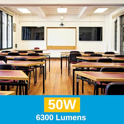Premium 2x4 Backlit LED Flat Panel Light, 4 Pack, 50W, 5000K
