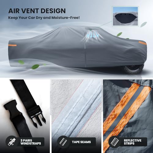 Sierra 1500 Truck Cover Custom Fit 2002-2026 Regular Cab Long Bed(8.15') with Door Zipper, 10 Layers Outdoor Heavy Pickup Truck Cover Waterproof All Weather, Wind Dust Sun Protector. - size: Custom fit GMC Sierra 1500 Regular Cab LB