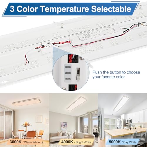 DAKASON 48 Inch LED Wraparound Ceiling Light Fixture, 48W 3840LM 3/4/5000K