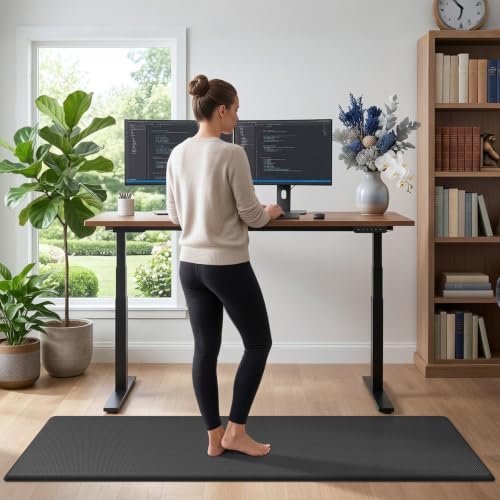 DEXI Anti Fatigue Kitchen Floor Mat Cushioned Standing Runner 70x20, Black - color: Black, size: 70"L x 20"W x 0.7"Th