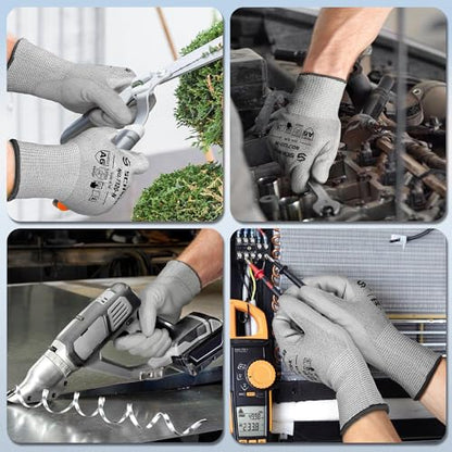 Schwer 3 Pairs A6/A7 (Send Randomly) Cut Resistant Work Gloves, CR7120, M - color: Grey, size: Medium