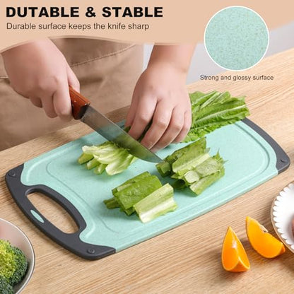 3-Piece Kitchen Cutting Board Set, Dishwasher Safe, Juice Grooves