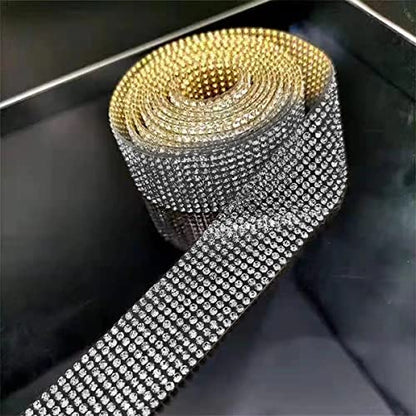 4 Pack 35.4 Inch Rhinestone Door Edge Guard Strips, Black - color: Black