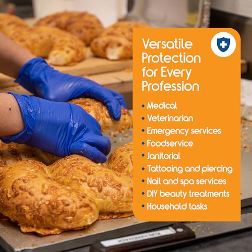 Inspire Cobalt Blue Nitrile Disposable Gloves | 4.5 Nitrile Safety Medical Exam Cooking Cleaning Disposable Gloves - size: Large, style: Blue - Case of 1000
