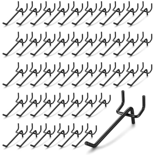 100 Pcs 6inch Peg Board Shelving Hooks, Long Black Pegboard Hooks