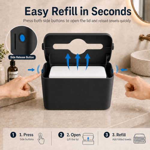 Multifold Paper Towel Dispenser Countertop, Commercial Hand Towel Holder - color: Black