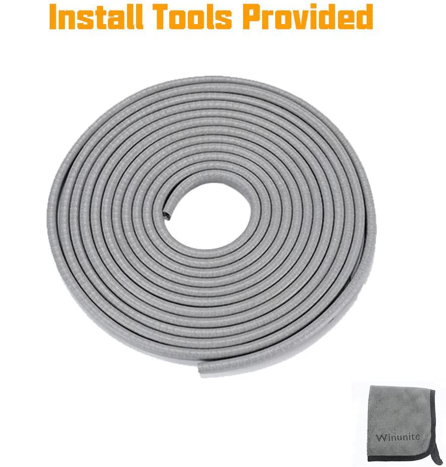 Winunite 65.6ft(20m) No Glue Car Door Edge Guards Light Gray - color: gray, size: 65.6 ft