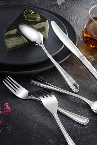 New Star Foodservice Bead Pattern 18/0 Stainless Steel Teaspoon, 6.3-Inch, Set of 12, Commercial Grade (Pack of 3) - size: Teaspoon (6.3-Inch) (Pack of 3)
