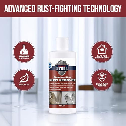 CLEAN MY STEEL Stainless Steel Rust Remover Cream 8.5 oz - size: 8.5 Fl Oz (Pack of 1)
