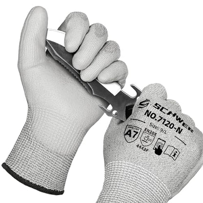Schwer 3 Pairs A6/A7 (Send Randomly) Cut Resistant Work Gloves, CR7120, S - color: Grey, size: Small