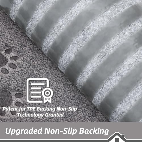 BEQHAUSE Stair Treads Non Slip for Wooden Steps 28" x 9", 4pcs, Grey - color: Grey - Dog Paws, size: 28 in X 9 in (4 Pieces)