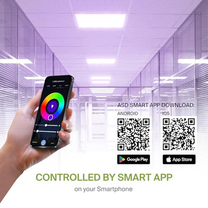 ASD 2x2 RGBW Smart LED Flat Panel Light, 3500K 4000K 5000K UL 2 Pack - color: RGBW, size: 2X2
