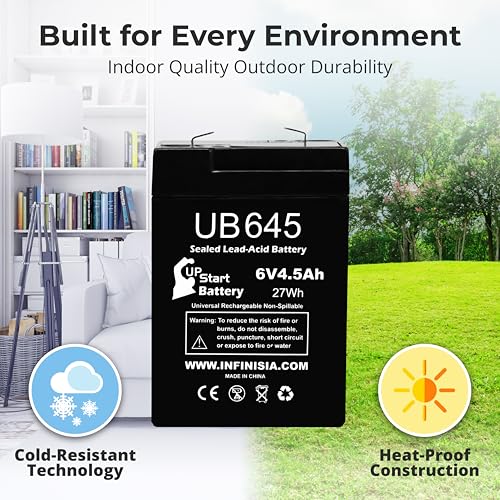 6V UB645 6 Volt 4.5AH Exit Sign Battery Replacement