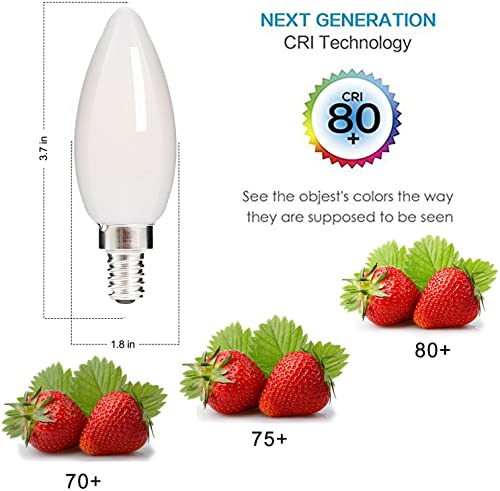 HOLA E12 LED Candelabra Chandelier Light Bulb Dimmable, 2700K 4.5W 6 Pack - color: Warm E12-2700k