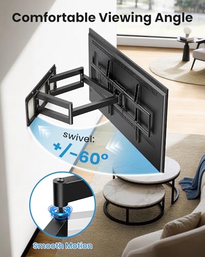 USX STAR Full Motion TV Wall Mount Bracket for 85 86 90 98 100 120 inch TVs - size: 60-120"
