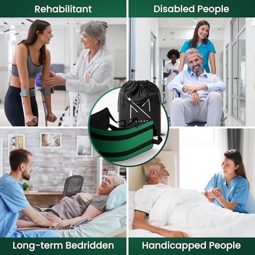 Transfer Sling 300lbs Transfer Belt for Elderly Gait Belts for Seniors Heavy Duty Patient Lift Belt Mobility Standing Lifting Aid for Disabled Elderly Injured Safely Move from Bed Wheelchair