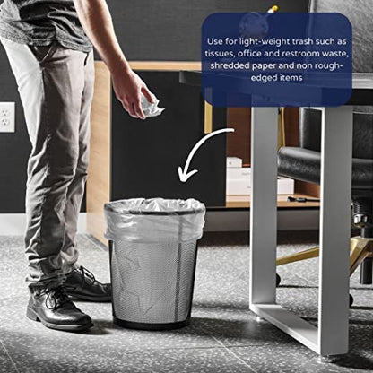 Plasticplace 12-16 Gallon Trash Bags, Clear High Density Garbage Bags Liners, 24" x 33" (1000 Count), Leak-Proof, Durable Offices, Schools, Cleaning Services Trashbags Heavy Duty Can Liner, 8 Microns - color: Clear, size: 1 Count (Pack of 1000)