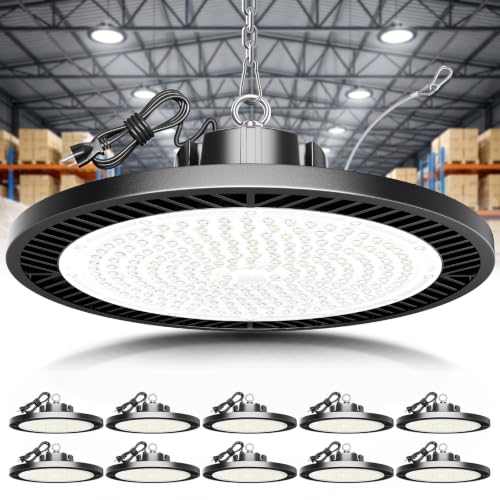 ELEKICO 200W Highbay Led Shop Light 32000LM 5000K 110V-277V Shop Lighting - size: 200W-10-PACK