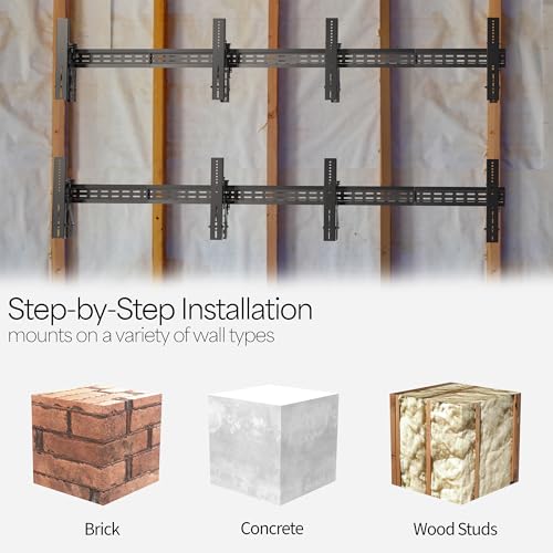 VIVO Black Pop-Out 2x2 Video Wall Mount for 37-65 in TVs, MOUNT-VW65-4 - size: 37" to 65" TVs, style: 2x2 mount