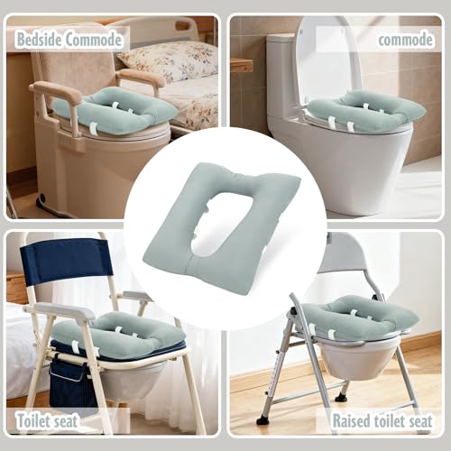Bedside Commode Cushion, Waterproof Coating Toilet Seat Cushion - color: Green
