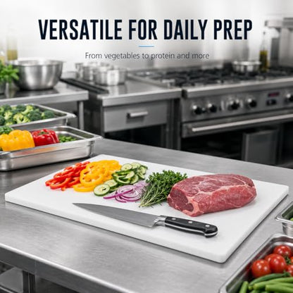 Commercial Cutting Board, Plastic Poly Kitchen Board Dishwasher Safe, Heavy Duty Food Prep Surface for Restaurant Use (20"L x 15"W x 0.57"Th) - color: White, size: 20"L x 15"W