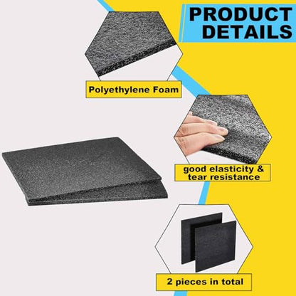 Hoolerry 2 Pcs Polyethylene Foam Block, 12" X 10" X 0.5", Black - size: 12" X 10" X 0.5"