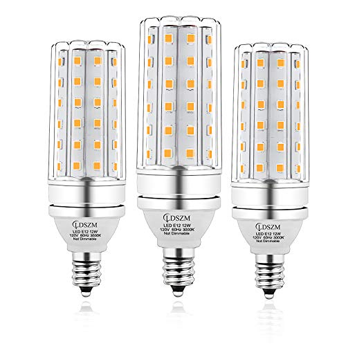E12 LED Bulbs,12W LED Corn Light Bulb, E12 LED Bulb 100W Equivalent 1200 Lumen 3000K Warm White, Non-Dimmable LED Candelabra Light Bulbs, E12 Candelabra Base Chandelier Light Bulbs, Pack of 3 - color: E12-12w-3000k-3pcs