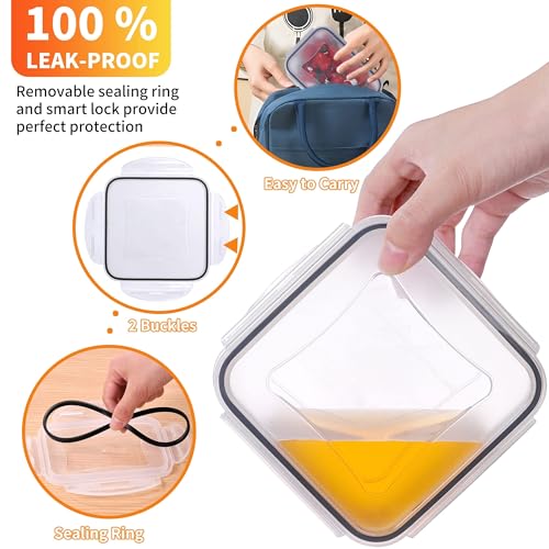 40 PCS Plastic Food Storage Containers with Lids Airtight, BPA-Free Leakproof Meal Prep Containers Reusable,Microwave & Dishwasher & Freezer Safe,Includes Labels & Pen - color: Black 20 Pack