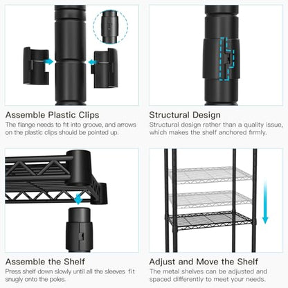 FUTASSI Rolling Clothes Rack, Clothing Racks for Hanging Clothes, Black - color: Black, size: P3 Mini
